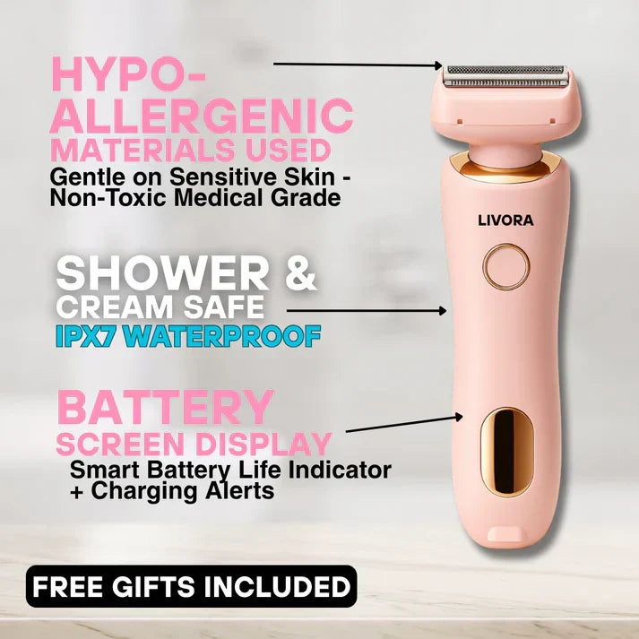 Livora™ SmoothGlide Electric Shaver – Waterproof Hair Removal Electric Razor