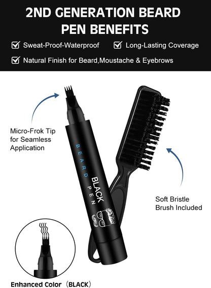 BeardGuard™ Beard Pencil Kit – Waterproof & Sweatproof Filler Pen for Fuller Beard