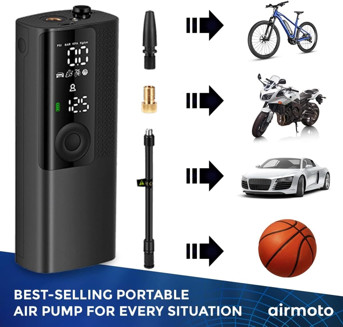 AirFlowPro™ 120W High-Pressure Air Pump – 17 L/min Air Flow, Compact & Portable Inflator