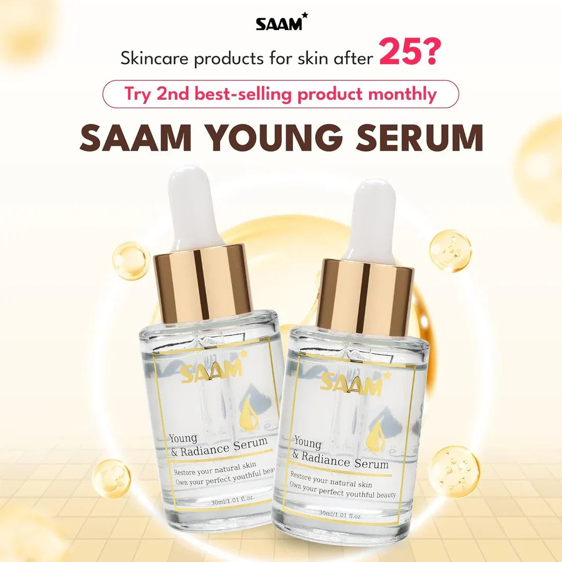Anti-Aging Argireline & Hyaluronic Acid Face Serum – SAAM Young Serum for Wrinkles, Fine Lines & Firmer Skin