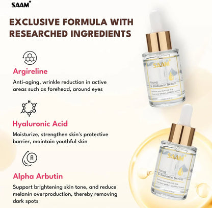 Anti-Aging Argireline & Hyaluronic Acid Face Serum – SAAM Young Serum for Wrinkles, Fine Lines & Firmer Skin