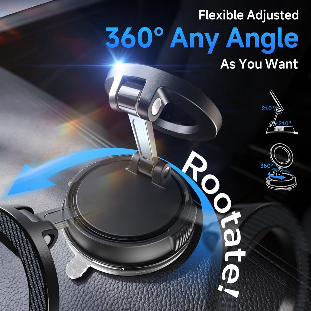 GripHalo™ 360° Desktop & Car Ring Stand – Universal Magnetic Phone Holder