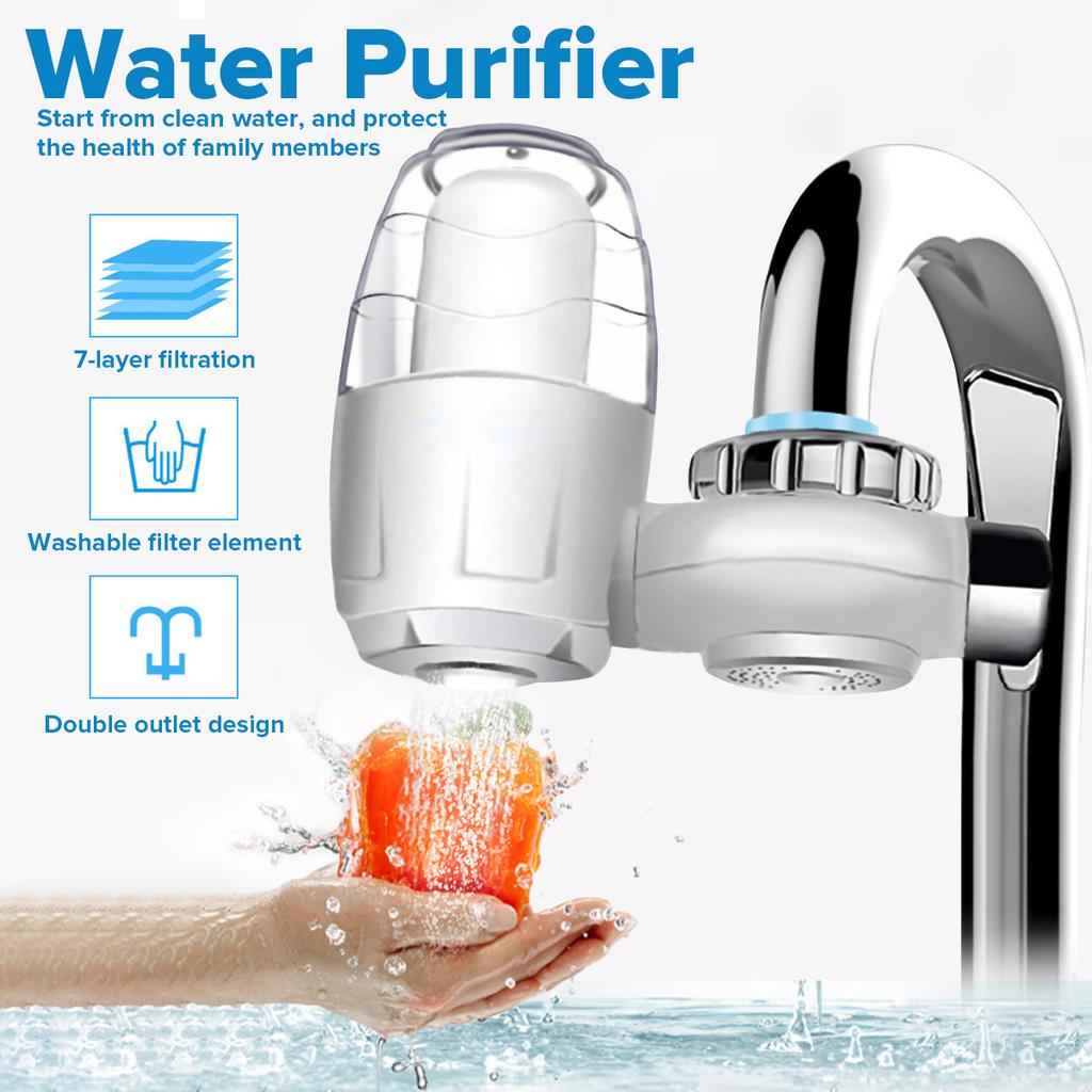 PureFlow™ Faucet Water Purifier – Universal Tap Filter with Activated Carbon Filtration
