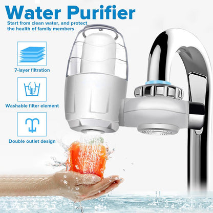 PureFlow™ Faucet Water Purifier – Universal Tap Filter with Activated Carbon Filtration